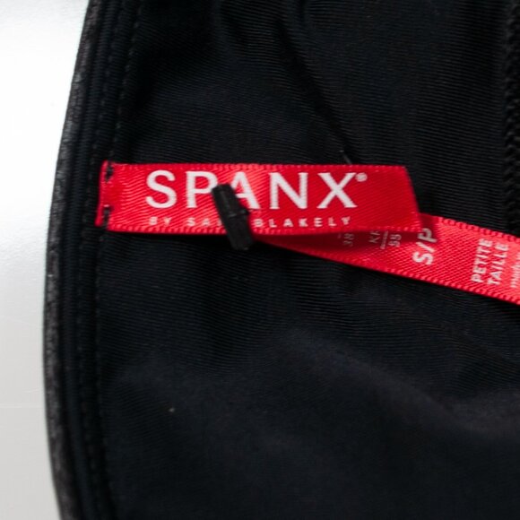 Spanx Faux Leather Leggings Womens Small Petite SP Black Stretch Shaping BB12X - Picture 3 of 5